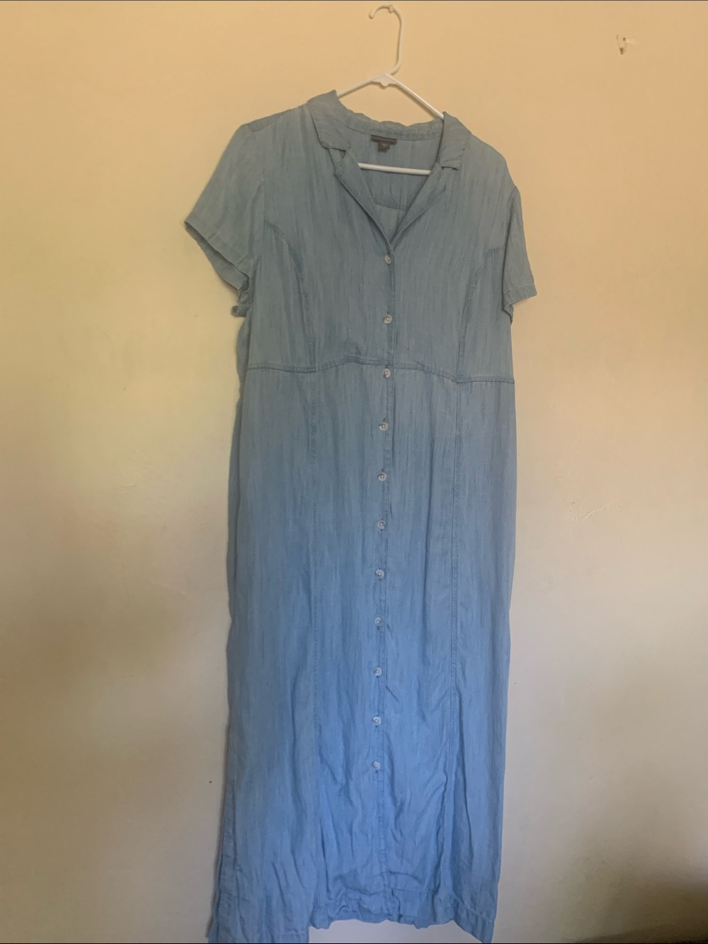 J. Jill Light Blue Button-Front Maxi Dress